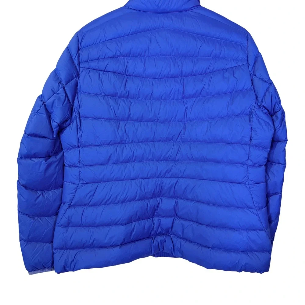 Lands End Kids Blue Puffer Jacket L 14-16 Lightweight‎ Full Zip Winter Coat
